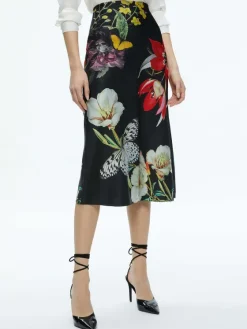Women Alice and Olivia Maeve Midi Slip Skirt
