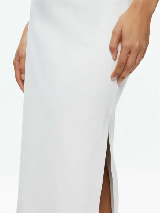 Women Alice and Olivia Maeve Vegan Leather Midi Skirt