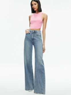 Women Alice and Olivia Marin Curved Hem Tank