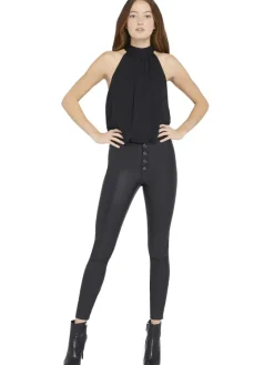 Women Alice and Olivia Maris Halter Neck Gathered Top