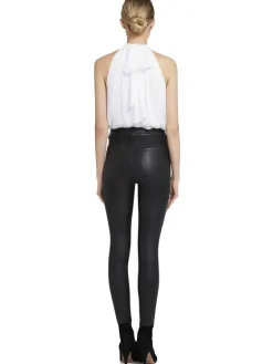 Women Alice and Olivia Maris Halter Neck Gathered Top