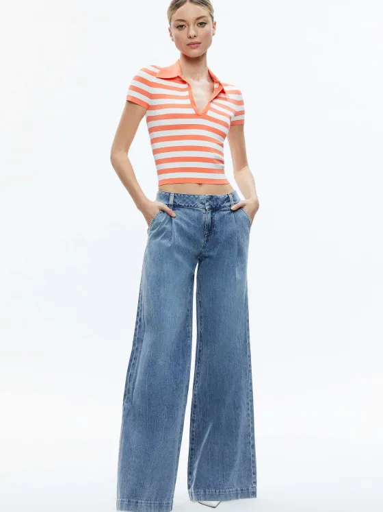 Women Alice and Olivia Martha Striped Polo