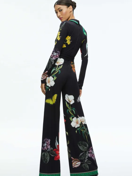Women Alice and Olivia Melinda Wide Leg Wrap Jumpsuit