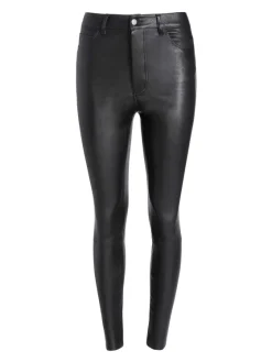 Women Alice and Olivia Mikah Single Button Leather Pant