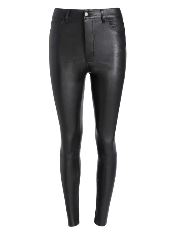 Women Alice and Olivia Mikah Single Button Leather Pant