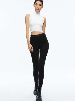 Women Alice and Olivia Mikah Single Button Suede Pant