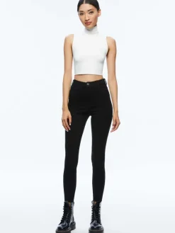 Women Alice and Olivia Mikah Single Button Suede Pant