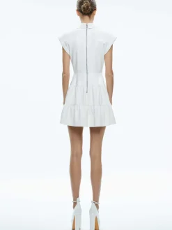 Women Alice and Olivia Mila Vegan Deep V-Neck Twist Front Mini Dress