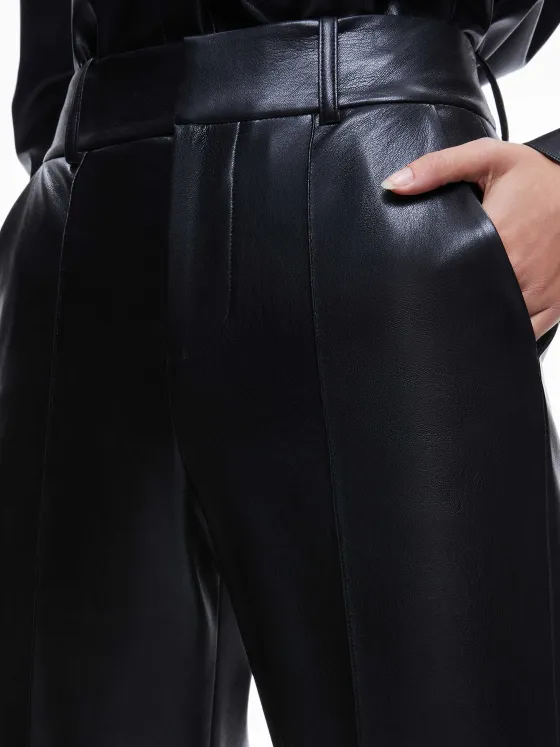 Women Alice and Olivia Ming Vegan Leather Ankle Pant