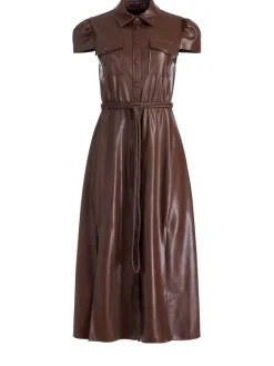 Women Alice and Olivia Miranda Vegan Leather Midi Dress
