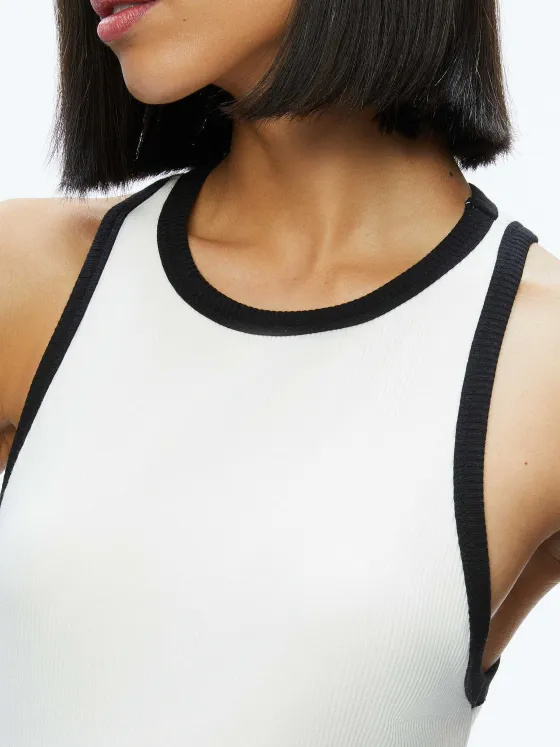 Women Alice and Olivia Mirtha Ribbed Racerback Tank