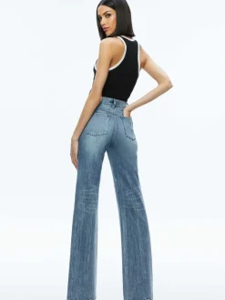 Women Alice and Olivia Mirtha Ribbed Racerback Tank