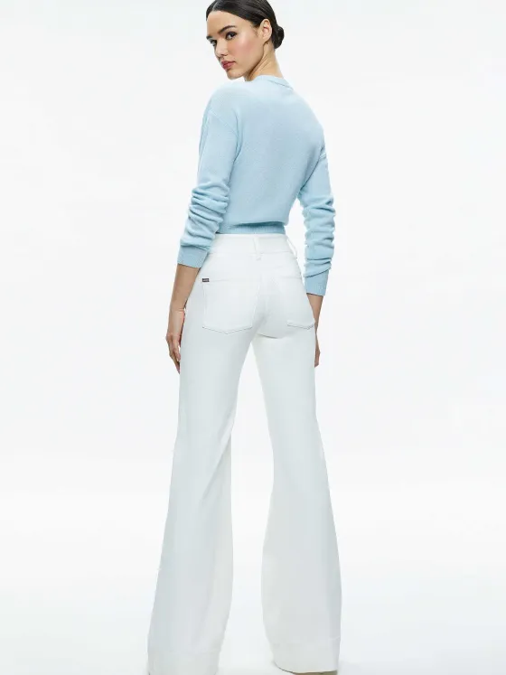 Women Alice and Olivia Missa 5 Pocket High Rise Wide Leg Jean