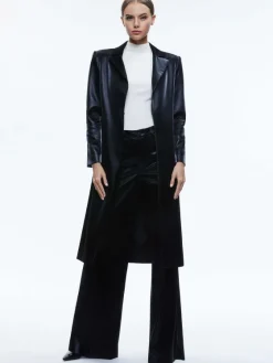 Women Alice and Olivia Mya Vegan Leather Long Blazer