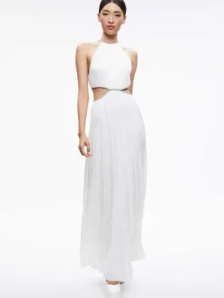 Women Alice and Olivia Myrtice Embellished Cut Out Maxi Dress