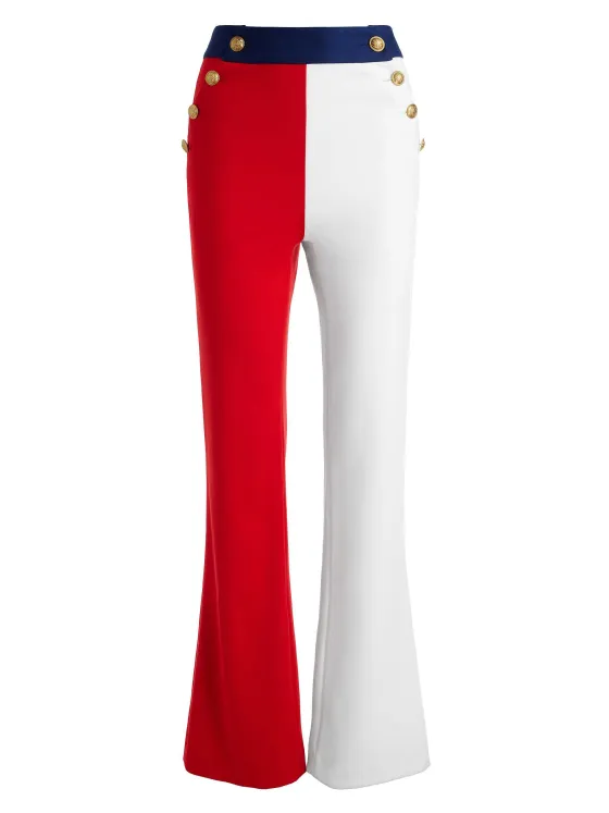 Women Alice and Olivia Narin High Rise Button Front Pant