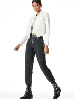 Women Alice and Olivia New Harvey Leather Jacket
