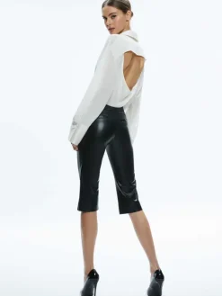 Women Alice and Olivia Olivia Low Rise Vegan Clam Digger Pant