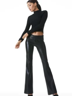 Women Alice and Olivia Olivia Vegan Leather Bootcut Pant