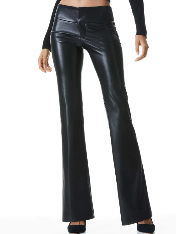 Women Alice and Olivia Olivia Vegan Leather Bootcut Pant