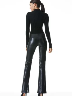 Women Alice and Olivia Olivia Vegan Leather Bootcut Pant