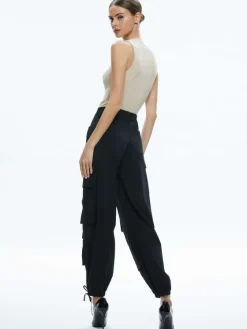 Women Alice and Olivia Olympia High Rise Ankle Tie Cargo Pants