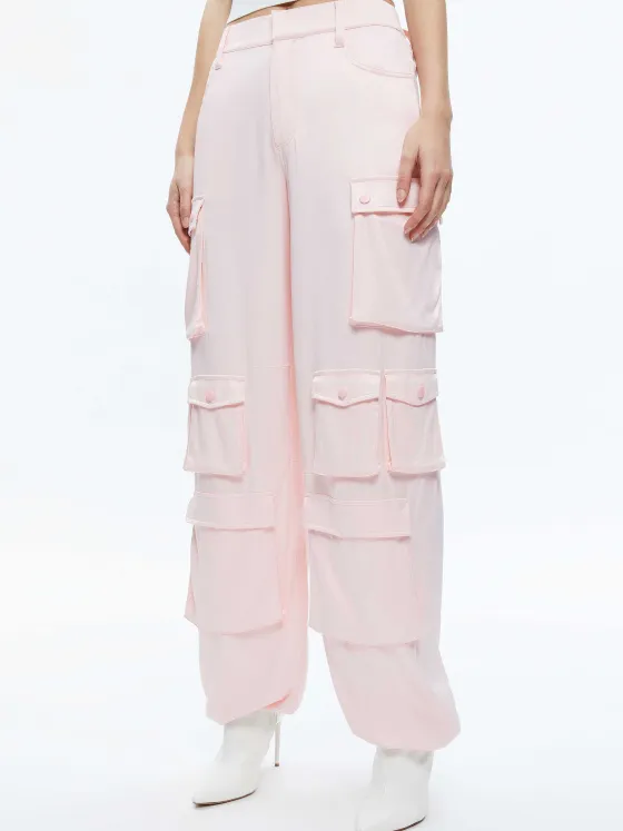 Women Alice and Olivia Olympia Mid Rise Baggy Cargo Pants