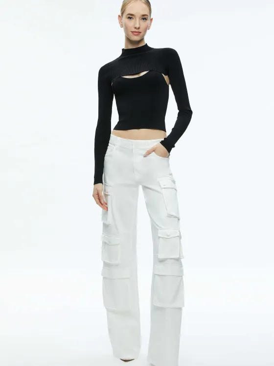 Women Alice and Olivia Olympia Mid Rise Baggy Cargo Pants