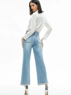 Women Alice and Olivia Ora High Rise Embellished Jean
