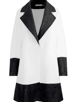 Women Alice and Olivia Paola Swing Coat With Border Detail