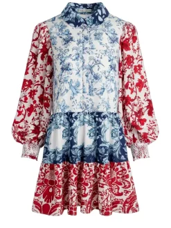 Women Alice and Olivia Paulie Tiered Blouson Sleeve Mini Dress
