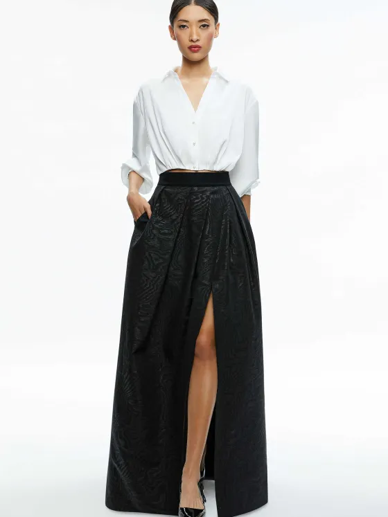 Women Alice and Olivia Pierre Pleated Back Button Down