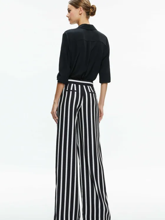 Women Alice and Olivia Pompey High Waisted Pleated Pants