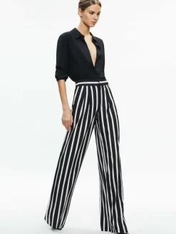 Women Alice and Olivia Pompey High Waisted Pleated Pants