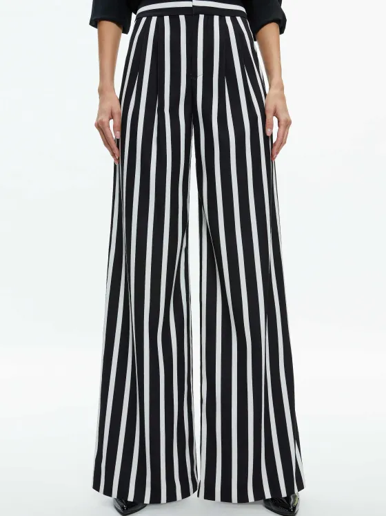 Women Alice and Olivia Pompey High Waisted Pleated Pants