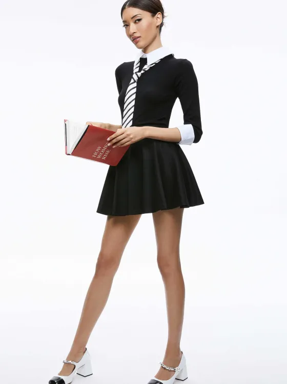 Women Alice and Olivia Porla Collared Tie Sweater