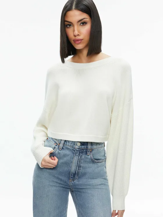 Women Alice and Olivia Posey Crewneck Sweater