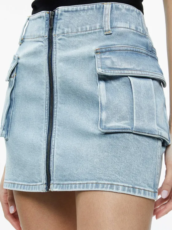 Women Alice and Olivia Rahmi Cargo Mini Skirt