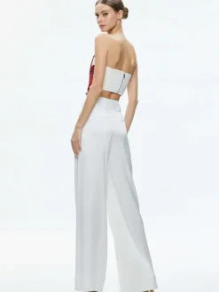 Women Alice and Olivia Randie Floral Applique Crop Top