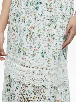 Women Alice and Olivia Reise Embroidered Tiered Maxi Skirt