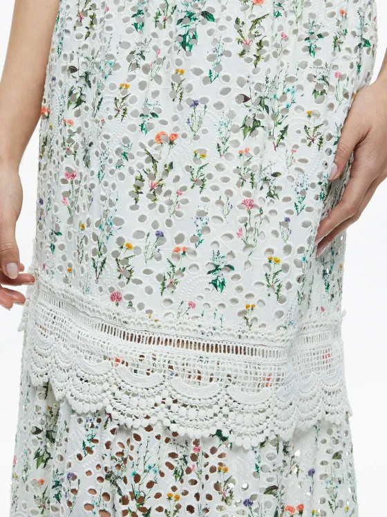 Women Alice and Olivia Reise Embroidered Tiered Maxi Skirt