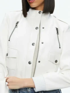 Women Alice and Olivia Ria Vegan Leather Moto Jacket