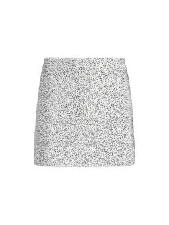 Women Alice and Olivia Riley Embellished Clean Waist A-Line Skirt