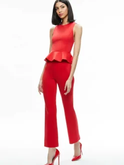 Women Alice and Olivia Rmp Mid Rise Back-Zip Bootcut Ankle Pant