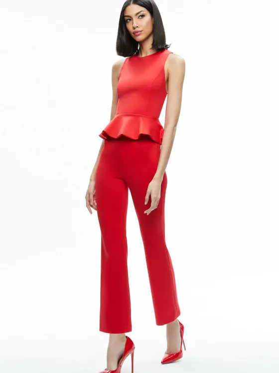 Women Alice and Olivia Rmp Mid Rise Back-Zip Bootcut Ankle Pant