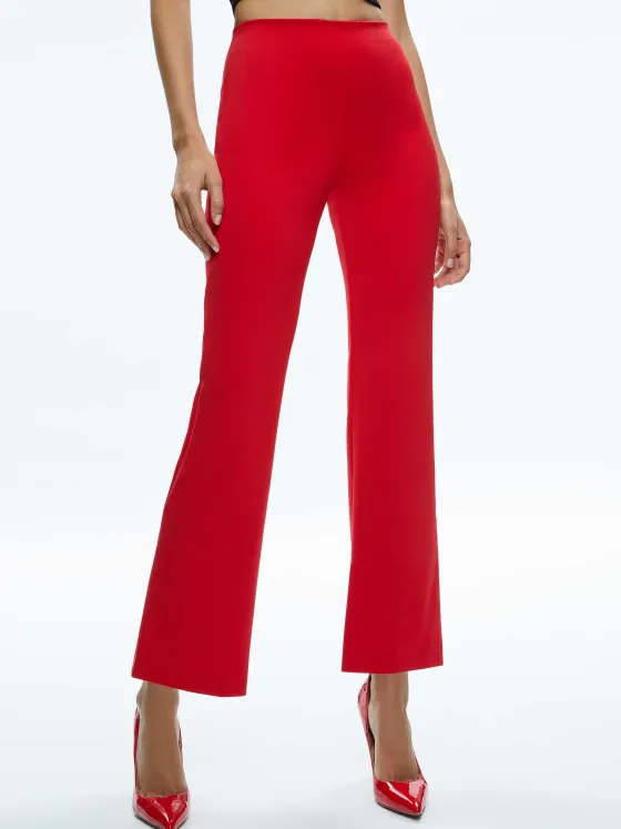 Women Alice and Olivia Rmp Mid Rise Back-Zip Bootcut Ankle Pant