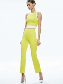 Women Alice and Olivia Rmp Mid Rise Back-Zip Bootcut Ankle Pant