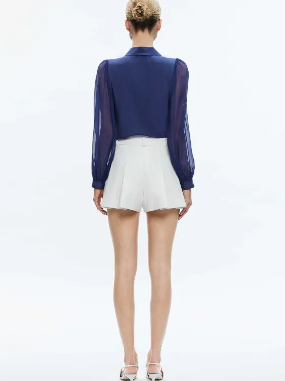 Women Alice and Olivia Roanne Blouson Sleeve Button Down