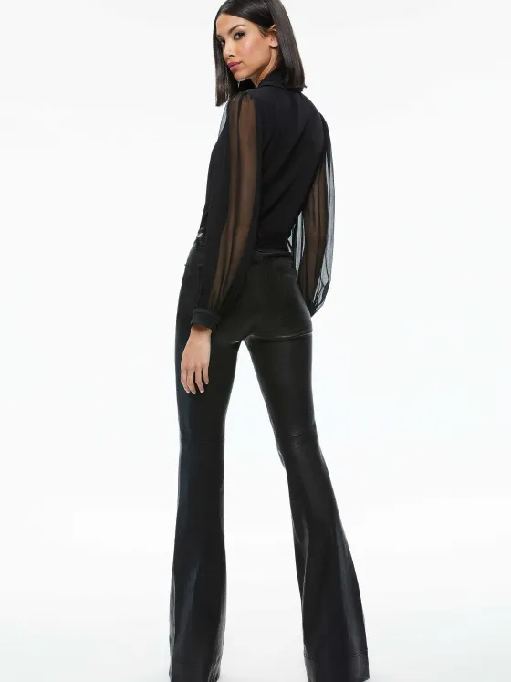 Women Alice and Olivia Roanne Blouson Sleeve Button Down