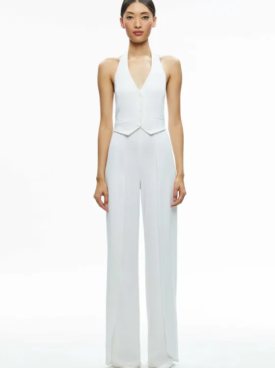 Women Alice and Olivia Robin Halterneck Vest Jumpsuit